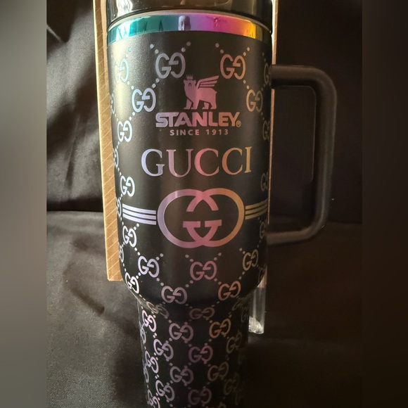 New Laser Engraved Gucci Black and Oil Slick Tumbler - Picture 2 of 7